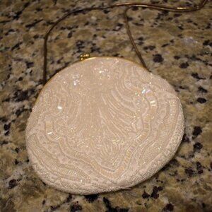 Danieli Creme Colored Beaded Evening Bag